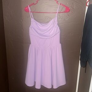 Purple Cowl Neck Dress